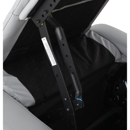 Poltrona reclinabile manuale girevole a 360° in pelle PU grigio chiaro con protezione antisporco per i piedi, tessuto antigraffio per gatti