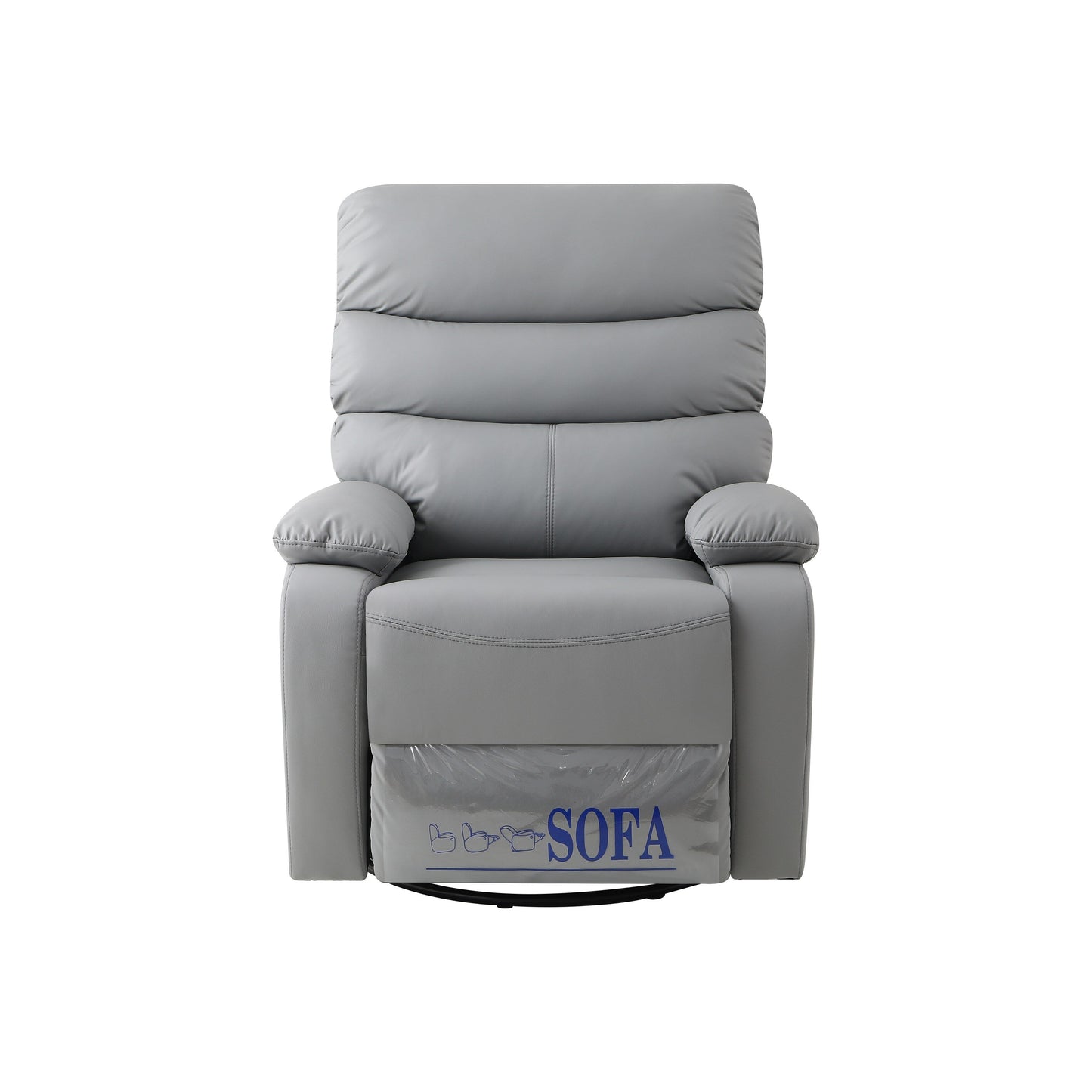 Poltrona reclinabile manuale girevole a 360° in pelle PU grigio chiaro con protezione antisporco per i piedi, tessuto antigraffio per gatti