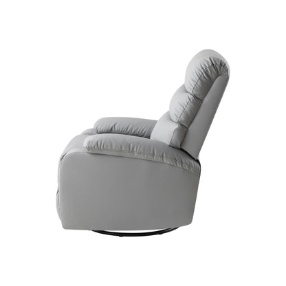 Poltrona reclinabile manuale girevole a 360° in pelle PU grigio chiaro con protezione antisporco per i piedi, tessuto antigraffio per gatti