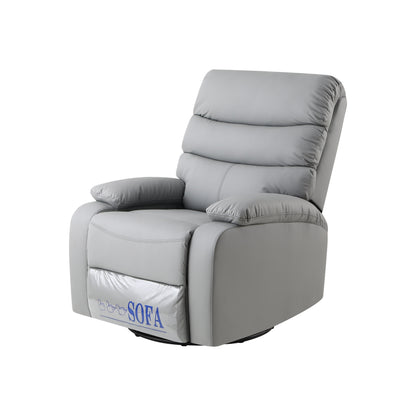 Poltrona reclinabile manuale girevole a 360° in pelle PU grigio chiaro con protezione antisporco per i piedi, tessuto antigraffio per gatti