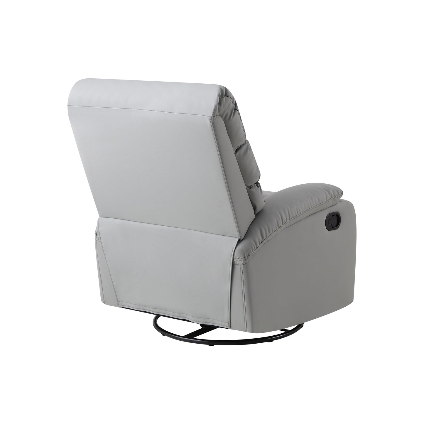 Poltrona reclinabile manuale girevole a 360° in pelle PU grigio chiaro con protezione antisporco per i piedi, tessuto antigraffio per gatti