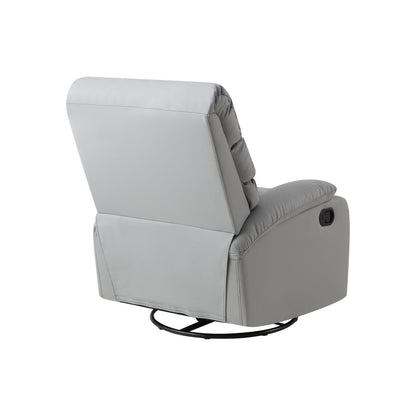 Poltrona reclinabile manuale girevole a 360° in pelle PU grigio chiaro con protezione antisporco per i piedi, tessuto antigraffio per gatti