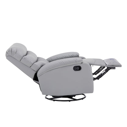 Poltrona reclinabile manuale girevole a 360° in pelle PU grigio chiaro con protezione antisporco per i piedi, tessuto antigraffio per gatti