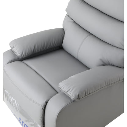 Poltrona reclinabile manuale girevole a 360° in pelle PU grigio chiaro con protezione antisporco per i piedi, tessuto antigraffio per gatti