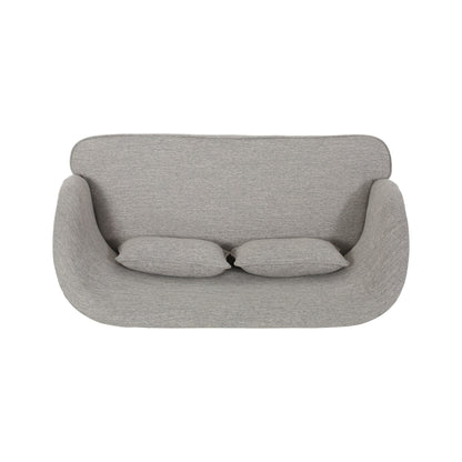 Divano a due posti imbottito grigio chiaro da 49,5 pollici con gambe a forcina lucidate per soggiorno