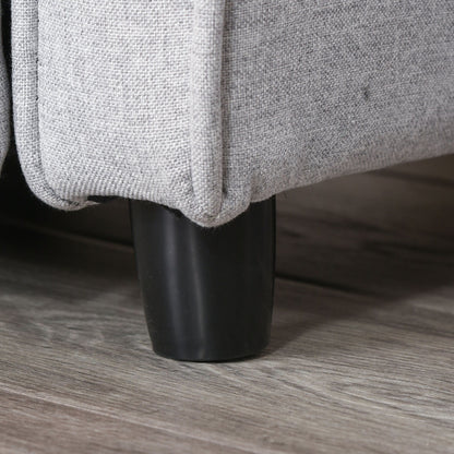 Poltrona reclinabile manuale imbottita per bambini grigio chiaro da 3 a 5 anni con poggiapiedi e 2 tasche laterali