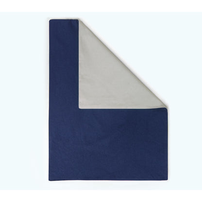 Set copripiumino reversibile blu scuro e grigio fungo