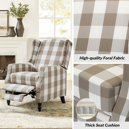 Poltrona reclinabile manuale Damaris Mid-Century Modern con schienale ad ala, design di HULALA HOME