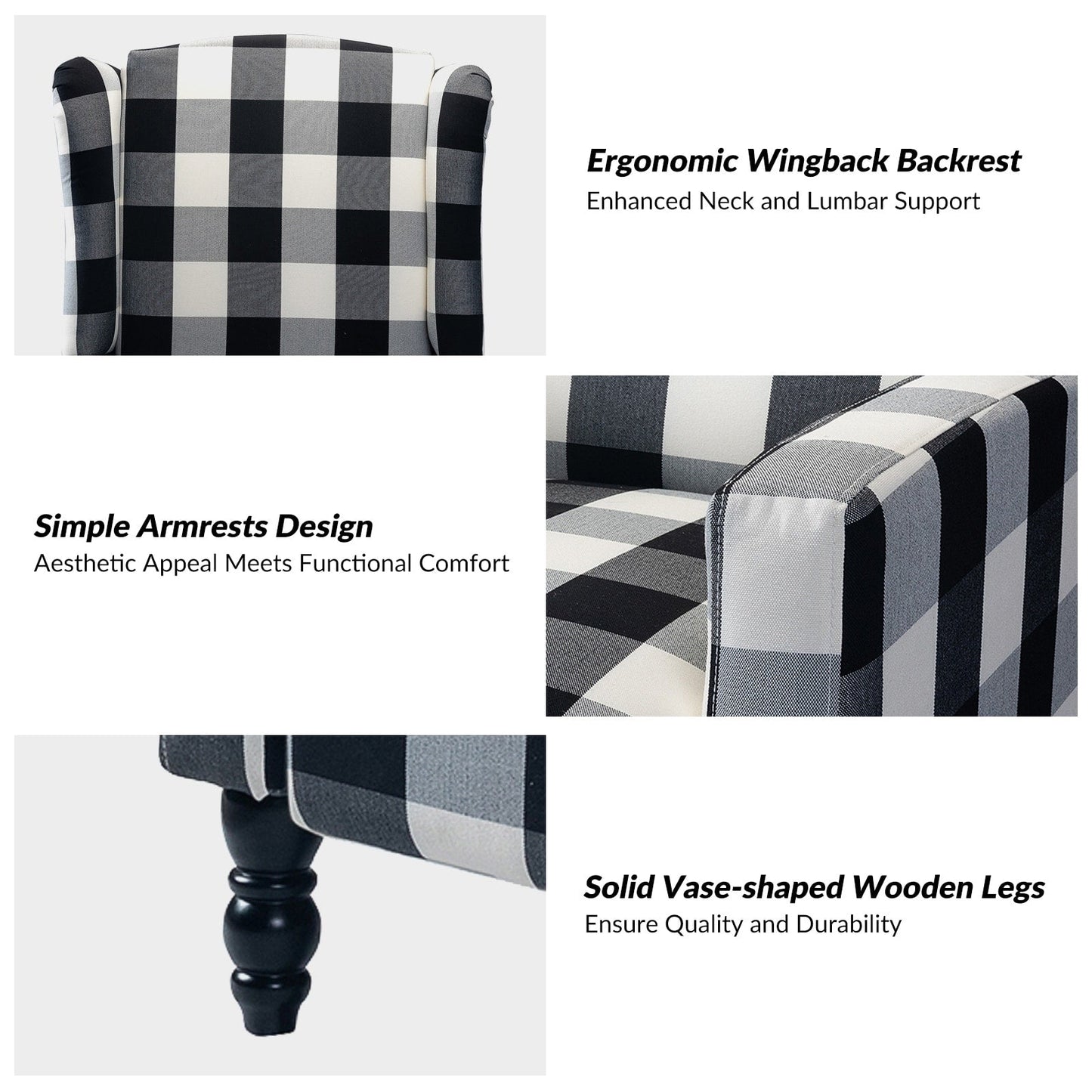 Poltrona reclinabile manuale Damaris Mid-Century Modern con schienale ad ala, design di HULALA HOME