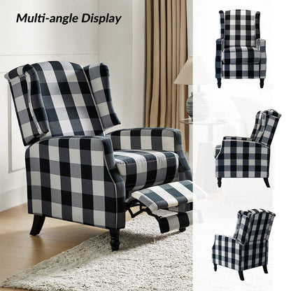 Poltrona reclinabile manuale Damaris Mid-Century Modern con schienale ad ala, design di HULALA HOME