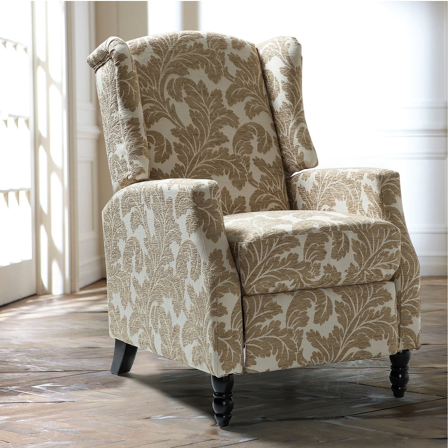 Poltrona reclinabile manuale Damaris Mid-Century Modern con schienale ad ala, design di HULALA HOME