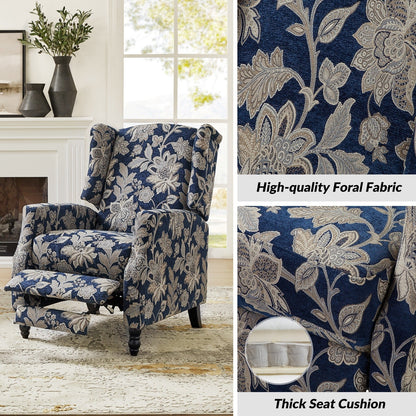 Poltrona reclinabile manuale Damaris Mid-Century Modern con schienale ad ala, design di HULALA HOME