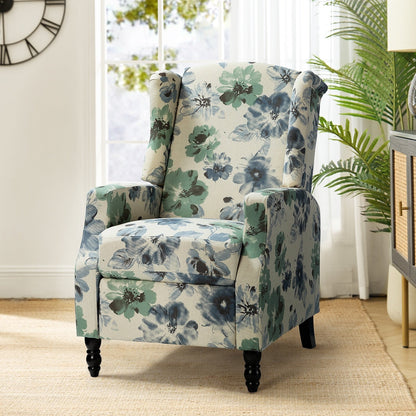 Poltrona reclinabile manuale Damaris Mid-Century Modern con schienale ad ala, design di HULALA HOME