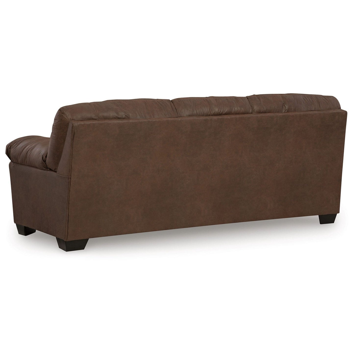 Divano letto Limu con materasso estraibile full size, similpelle marrone