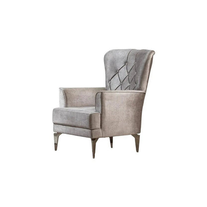 Divano imbottito in velluto Lincove - Struttura resistente - Grigio