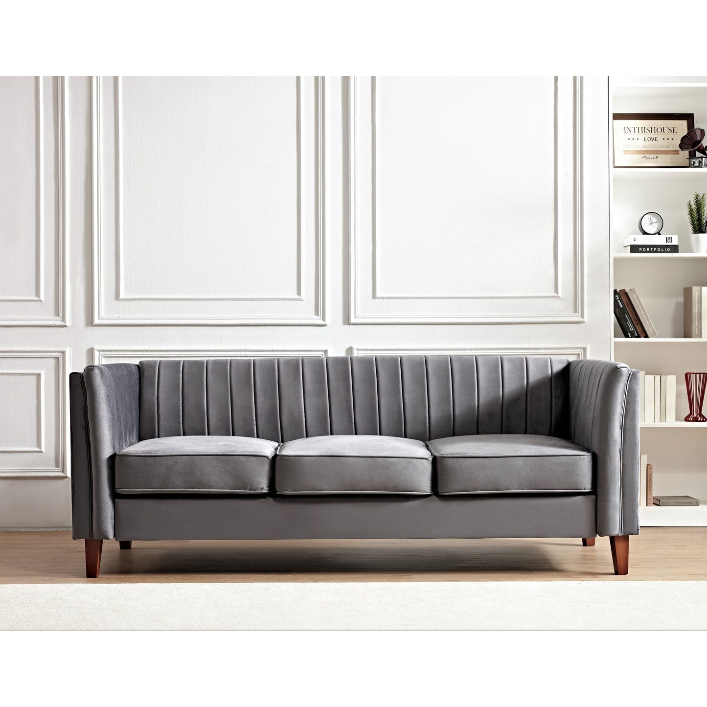 Divano con design quadrato trapuntato Line