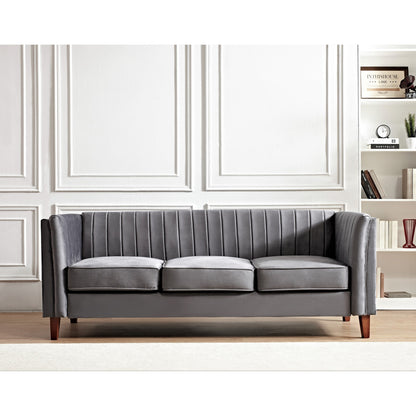 Divano con design quadrato trapuntato Line