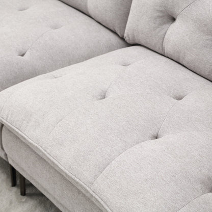 Divano a due posti in lino con braccioli regolabili