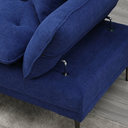 Divano a due posti in lino con braccioli regolabili