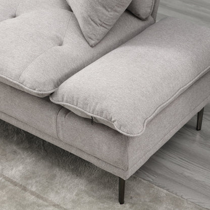 Divano a due posti in lino con braccioli regolabili