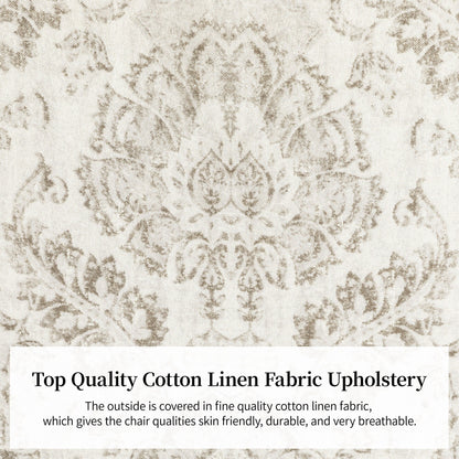 Poltrona reclinabile girevole manuale in lino con poggiapiedi