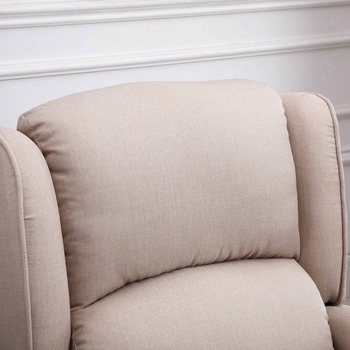 Divano reclinabile massaggiante in lino con funzione di riscaldamento, telecomando e reclinazione manuale