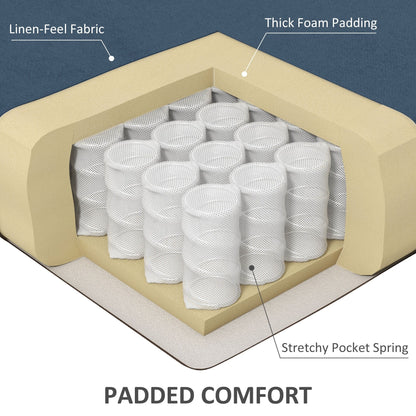 Divano reclinabile massaggiante in lino con funzione di riscaldamento, telecomando e reclinazione manuale