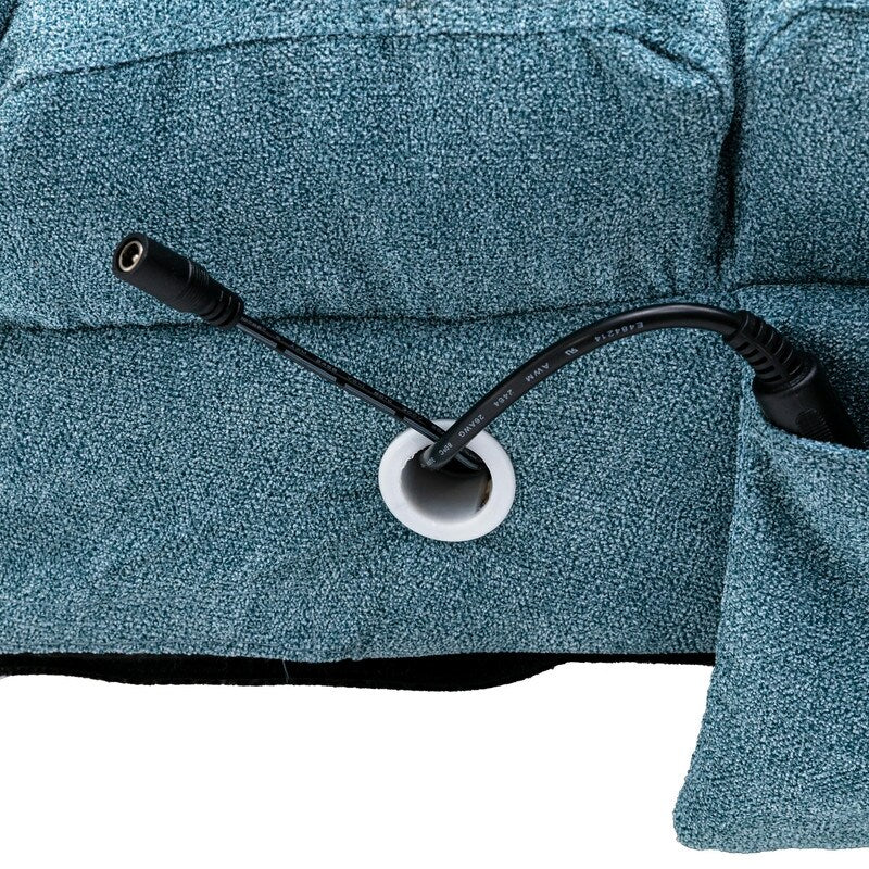 Poltrona reclinabile massaggiante in lino con telecomando, poltrona reclinabile massaggiante elettrica ergonomica, 5 modalità