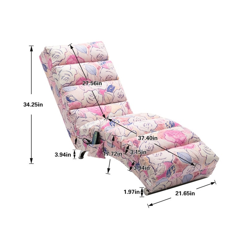 Poltrona reclinabile massaggiante in lino con telecomando, poltrona reclinabile massaggiante elettrica ergonomica, 5 modalità