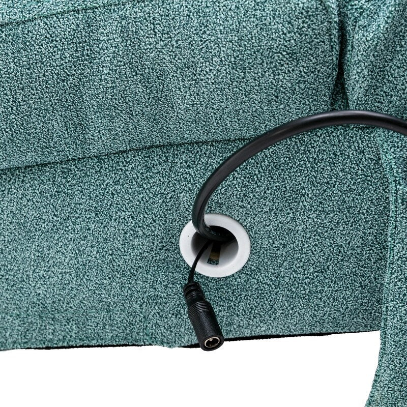 Poltrona reclinabile massaggiante in lino con telecomando, poltrona reclinabile massaggiante elettrica ergonomica, 5 modalità