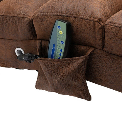 Poltrona reclinabile massaggiante in lino con telecomando, poltrona reclinabile massaggiante elettrica ergonomica, 5 modalità