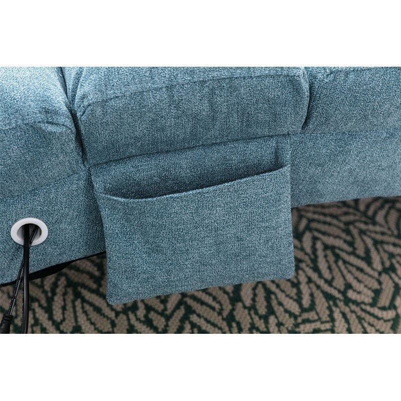 Poltrona reclinabile massaggiante in lino con telecomando, poltrona reclinabile massaggiante elettrica ergonomica, 5 modalità