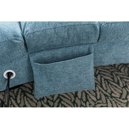 Poltrona reclinabile massaggiante in lino con telecomando, poltrona reclinabile massaggiante elettrica ergonomica, 5 modalità