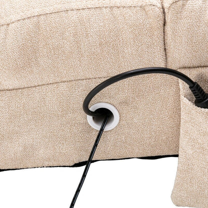 Poltrona reclinabile massaggiante in lino con telecomando, poltrona reclinabile massaggiante elettrica ergonomica, 5 modalità