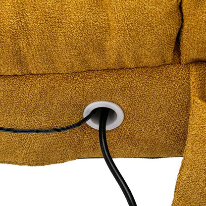 Poltrona reclinabile massaggiante in lino con telecomando, poltrona reclinabile massaggiante elettrica ergonomica, 5 modalità