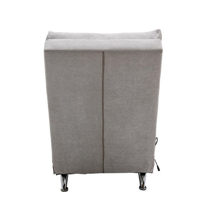 Poltrona reclinabile massaggiante in lino con telecomando, poltrona reclinabile massaggiante elettrica ergonomica, 5 modalità