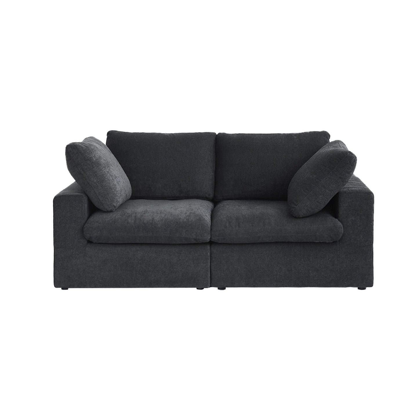 Divano componibile in lino, divano moderno imbottito a due posti