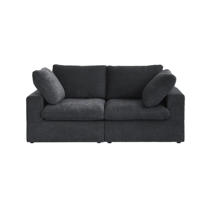 Divano componibile in lino, divano moderno imbottito a due posti