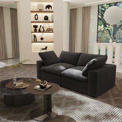 Divano componibile in lino, divano moderno imbottito a due posti