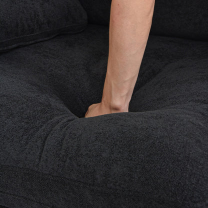 Divano componibile in lino, divano moderno imbottito a due posti