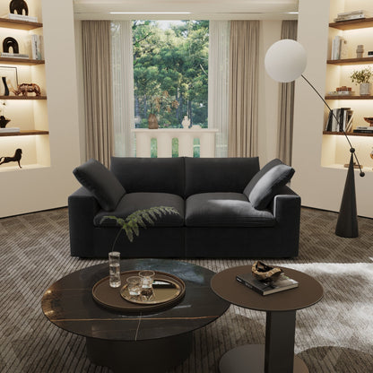 Divano componibile in lino, divano moderno imbottito a due posti