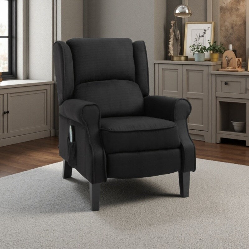 Divano reclinabile rivestito in lino con riscaldamento e doppi motori massaggianti, reclinazione manuale e telecomando