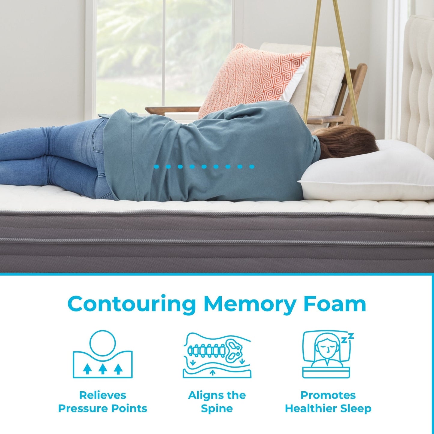 Materasso ibrido in memory foam gel medio Linenspa da 10 pollici