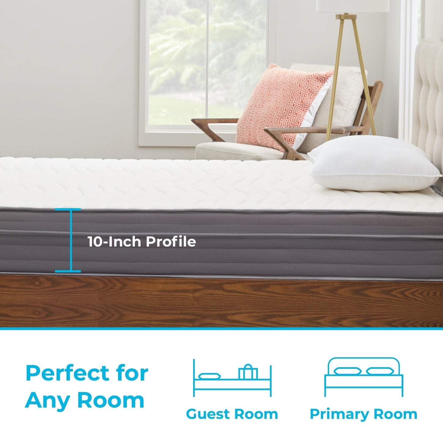 Materasso ibrido in memory foam gel medio Linenspa da 10 pollici