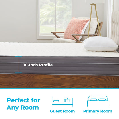 Materasso ibrido in memory foam gel medio Linenspa da 10 pollici