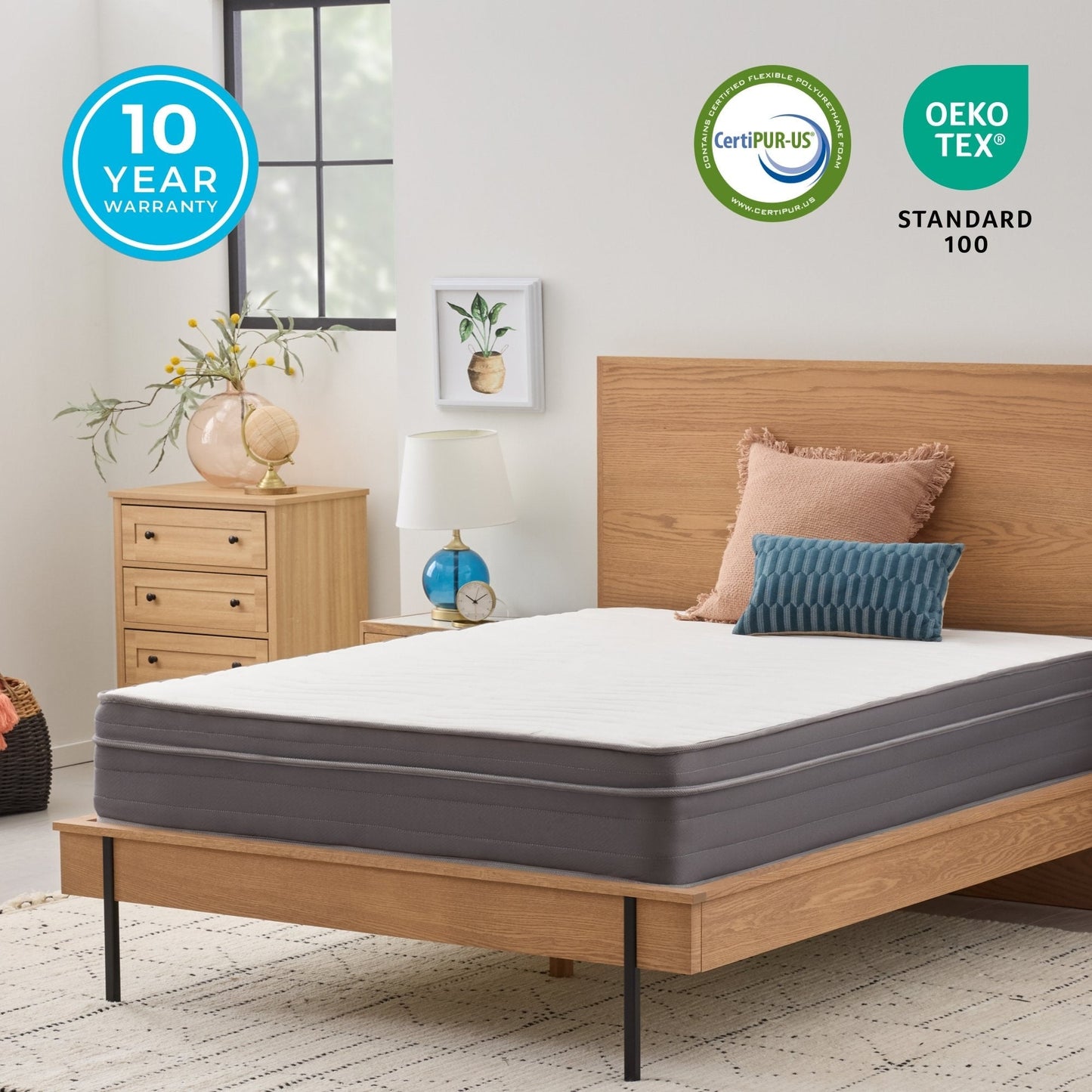 Materasso ibrido in memory foam in gel morbido Linenspa da 12 pollici