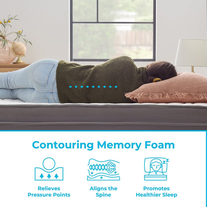 Materasso ibrido in memory foam in gel morbido Linenspa da 12 pollici