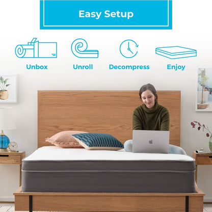 Materasso ibrido in memory foam in gel morbido Linenspa da 12 pollici