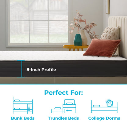 Materasso ibrido in memory foam gel rigido Linenspa da 8 pollici