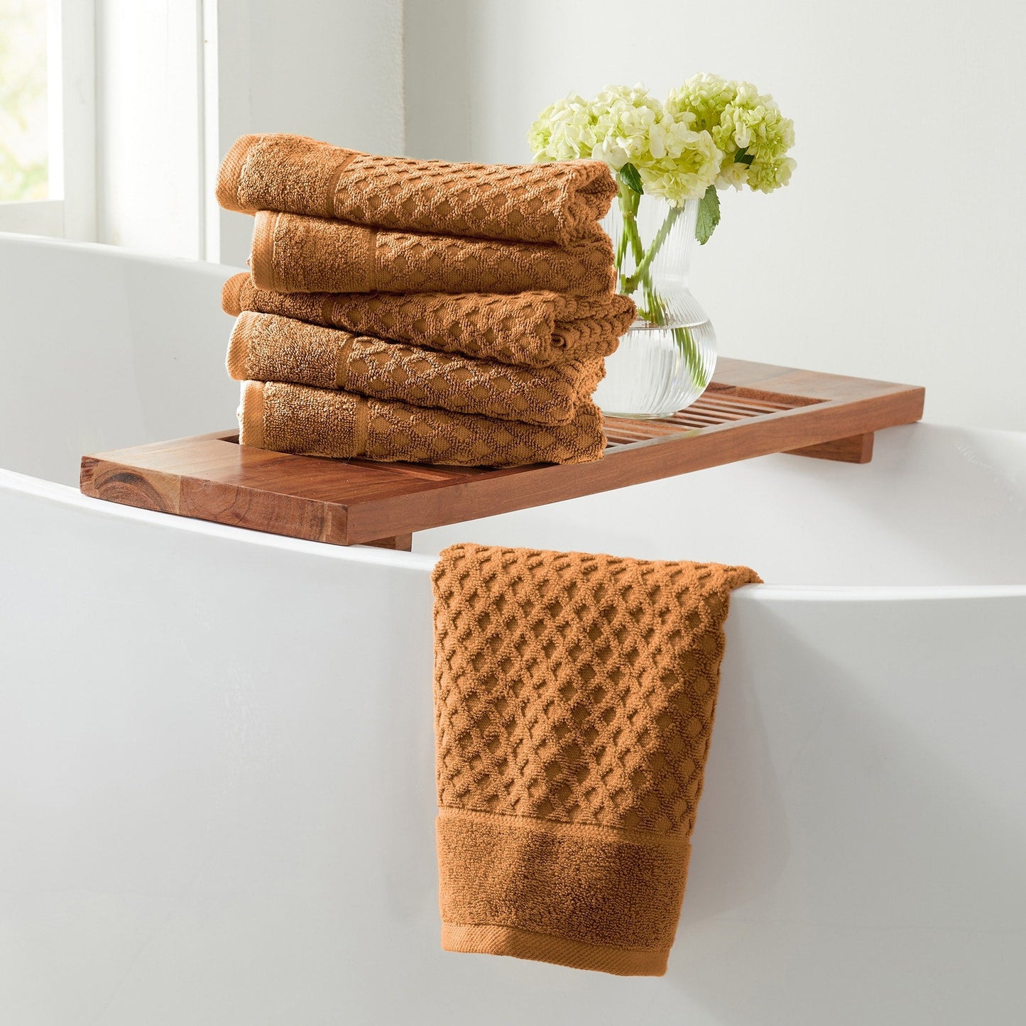 Asciugamani da bagno in cotone con trama a nido d'ape Linery &amp; Co.